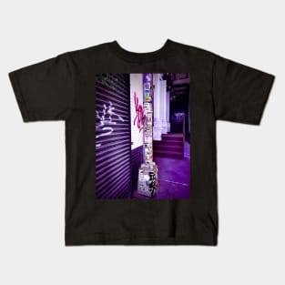 Purple NYC Street Pop Art Graffiti Stickers Kids T-Shirt